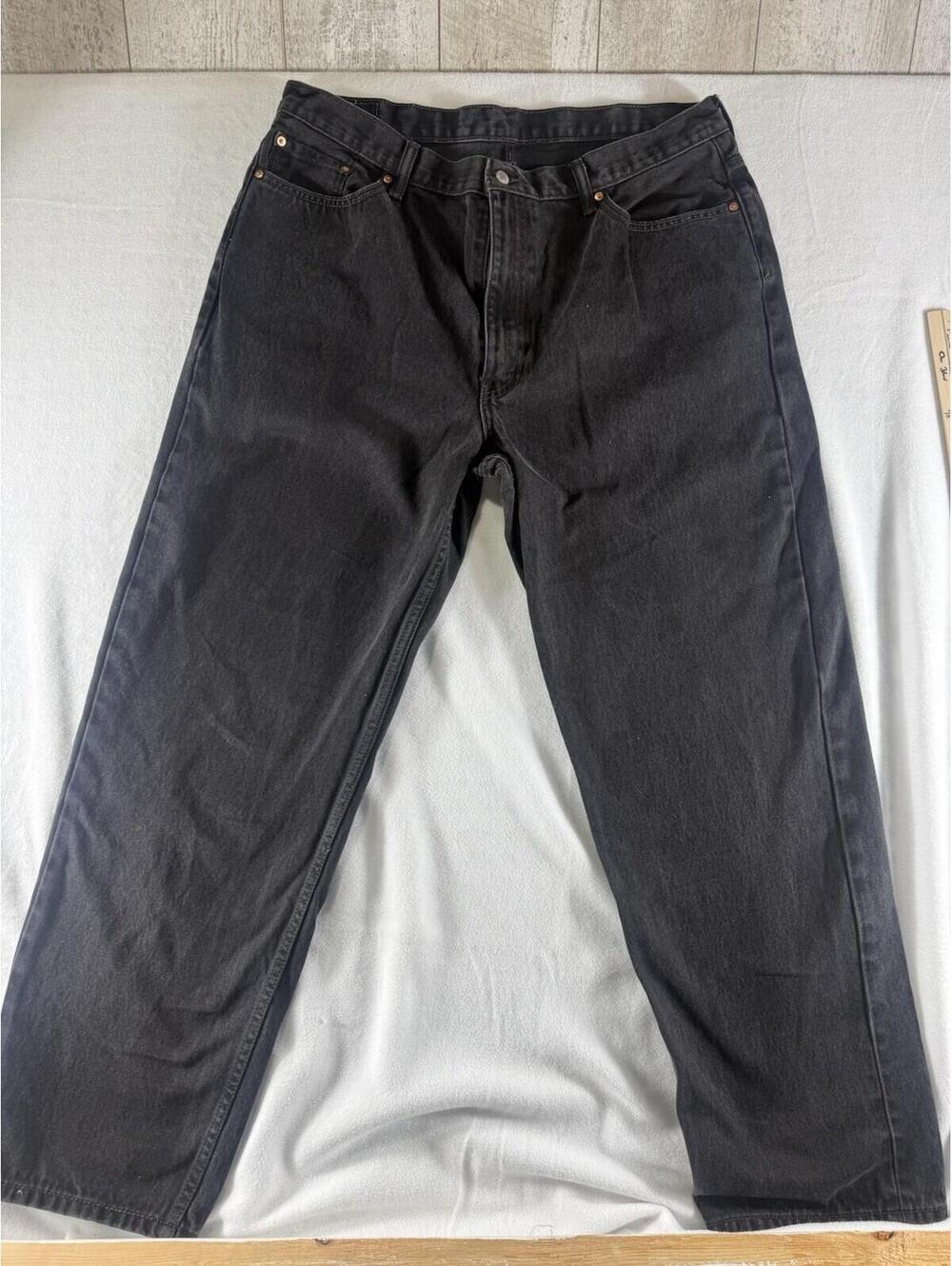 Levi’s 550 Black Denim Jeans Mens 42 Streetwear Baggy Skate Hip Hop Relaxed Fit - Picture 4 of 7